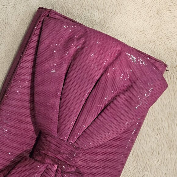 BETSEY JOHNSON - Vintage pink/purple front bow clutch bag with sparkle detail - Picture 4 of 8